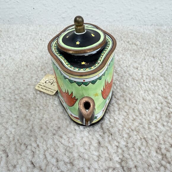 Trade Plus Aid Charlotte di Vita Love Birds II Miniature Enamel Teapot Maddicot - Picture 4 of 9